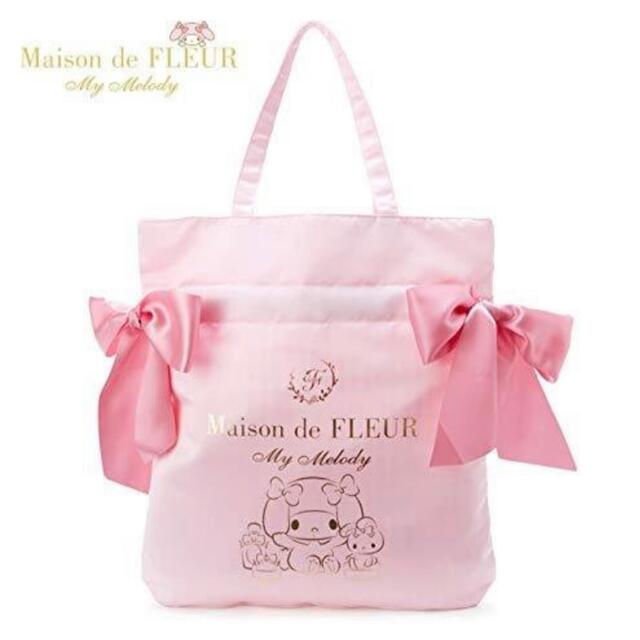 Maison de FLEUR(メゾンドフルール)のMaison de FLEUR マイメロディ ダブルリボントート サンリオ レディースのバッグ(トートバッグ)の商品写真