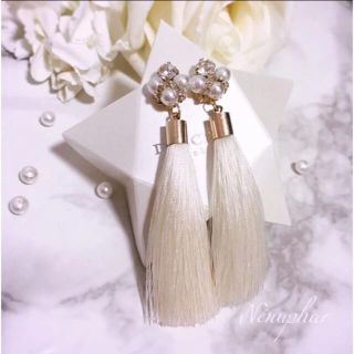 【再販】ビジューパールタッセルピアス♡ ウェディングにおすすめ(ピアス)