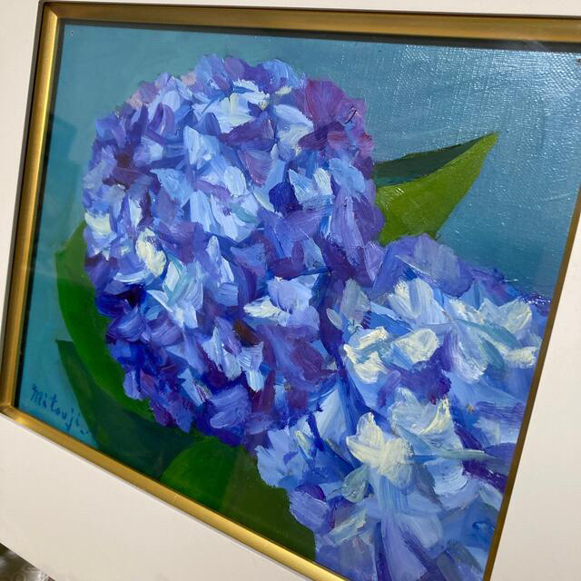 専用絵画のみ 浅生田光司 油絵 紫陽花 F3号原画 絵画 額絵 の通販 by