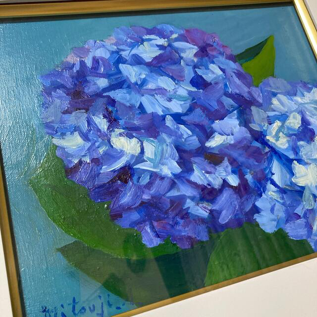 専用絵画のみ 浅生田光司 油絵 紫陽花 F3号原画 絵画 額絵 の通販 by