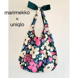 マリメッコ(marimekko)の日本未発売★marimekko uniqlo 花柄　ショルダーバッグ　エコバッグ(エコバッグ)