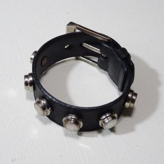 Saint Laurent - SAINT LAURENT PARIS スタッズ レザーブレスレットの