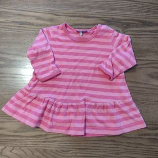 マリメッコ(marimekko)のMarimekko　キッズボーダーワンピースカットソー　68(ロンパース)