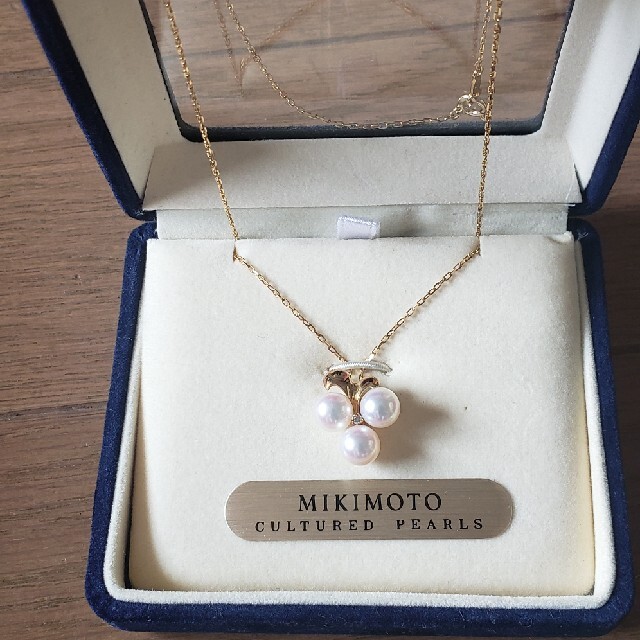 【新品未使用】ミキモト(MIKIMOTO)☆K18 ダイヤ入り パールネックレス