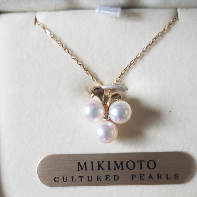 新品未使用】ミキモト(MIKIMOTO)☆K18 ダイヤ入り パールネックレス ...