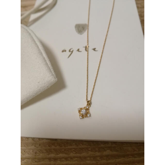 【美品】アガット　ネックレス　18k ダイヤモンド