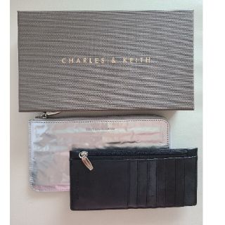 チャールズアンドキース(Charles and Keith)の未使用　チャールズアンドキース　シワ加工　長財布　カードケース　2点セット(長財布)