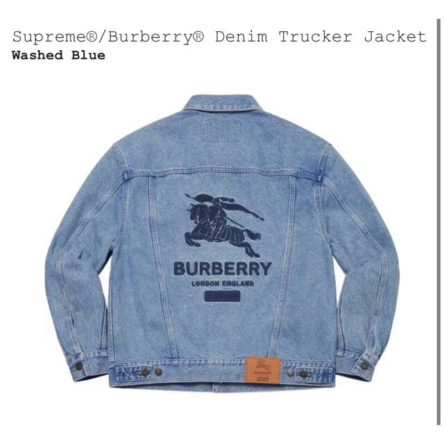 Supreme(シュプリーム)のsupreme burberry denim trucker jacket XL メンズのジャケット/アウター(Gジャン/デニムジャケット)の商品写真