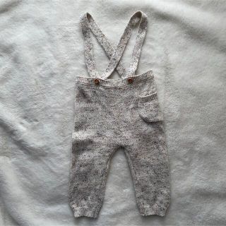 ザラキッズ(ZARA KIDS)のzara baby ニットサロペット 3-6m 中古 used(ロンパース)