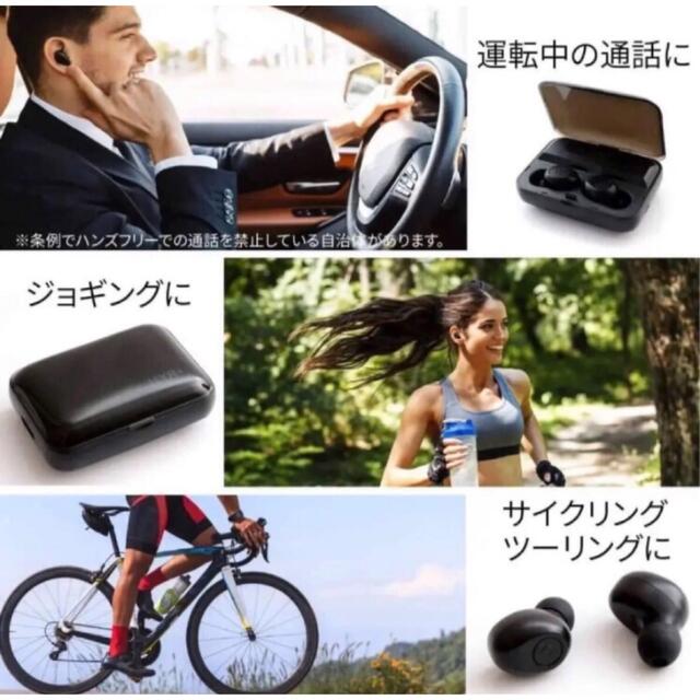 ワイヤレスイヤホン　イヤフォンbluetooth 防水　自動ベアリング　ホワイト スマホ/家電/カメラのオーディオ機器(ヘッドフォン/イヤフォン)の商品写真