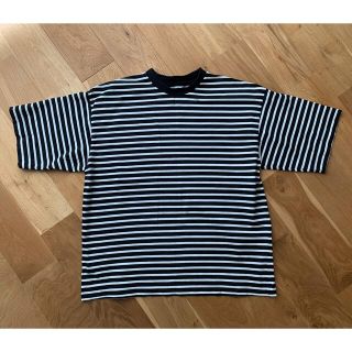 ムジルシリョウヒン(MUJI (無印良品))のMUJI Labo 天竺編みドロップショルダーボーダーTシャツ 半袖 S〜M(Tシャツ/カットソー(半袖/袖なし))