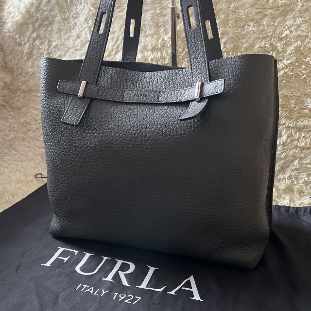 Furla - フルラ ジョーヴェ トートバッグ A4可 肩掛け可 シボ革 グレー ...