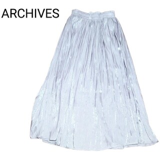 アルシーヴ(archives)のARCHIVES サテンプリーツスカート(ひざ丈スカート)
