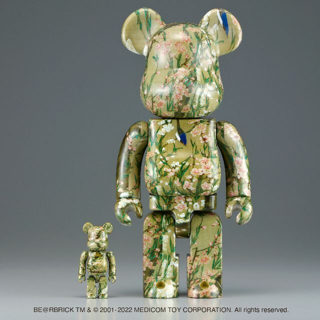 フィギュアBE@RBRICK 伊藤若冲「桃花小禽図」 100% & 400%セット