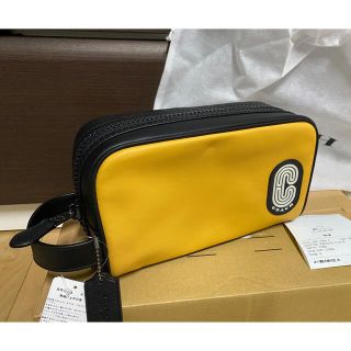 コーチ(COACH)の新品　COACH スムース　レザー　ロゴ　パッチ　セカンドバッグ　ポーチ　(セカンドバッグ/クラッチバッグ)