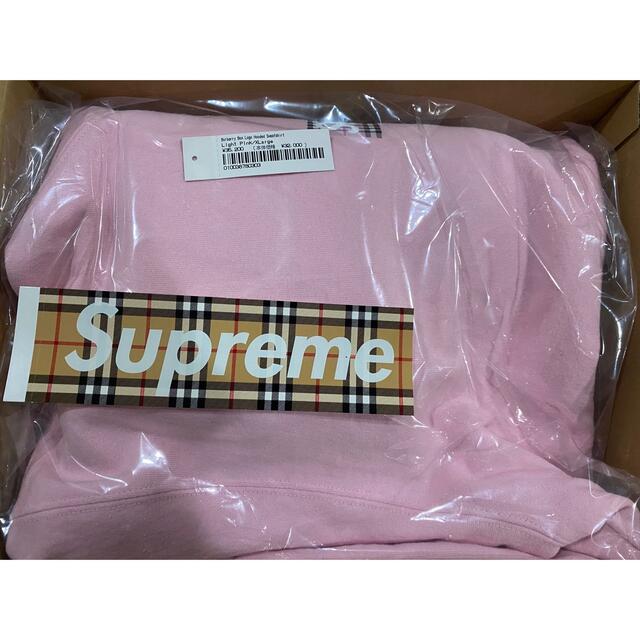 Supreme(シュプリーム)のSupreme Burberry Box Logo Hooded pink XL メンズのトップス(パーカー)の商品写真