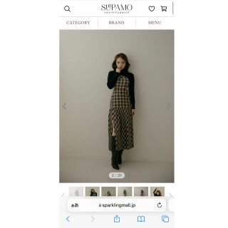 ANDMARY アンナチェックドレス ベージュの通販 by ありんこ's shop|ラクマ