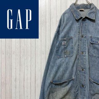 ギャップ(GAP)のGAP オールドギャップ　デニムシャツ　カバーオール　長袖　ワークジャケット　S(Gジャン/デニムジャケット)