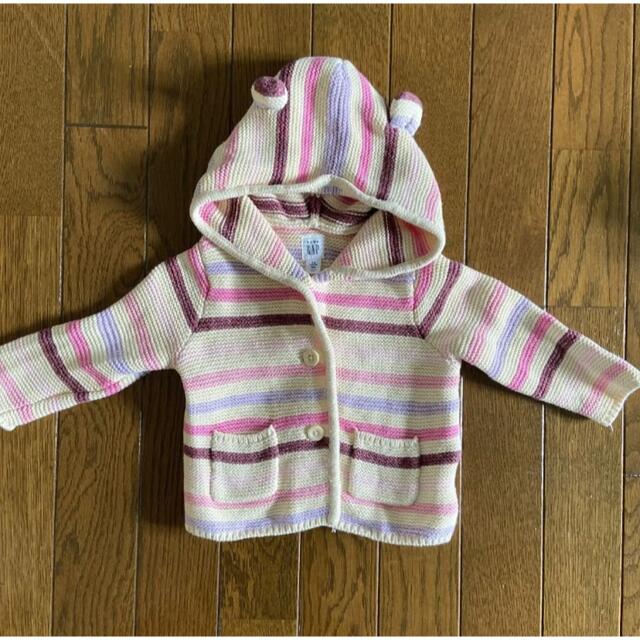 babyGAP(ベビーギャップ)のくま耳 カーディガン パーカー　ベビーギャップ キッズ/ベビー/マタニティのベビー服(~85cm)(カーディガン/ボレロ)の商品写真