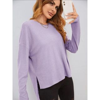 新品未使用　SHEIN パープルカットソー(カットソー(長袖/七分))