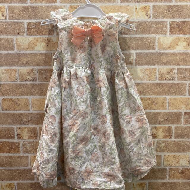 petit main(プティマイン)の花柄フリル衿ワンピース♡プティマイン キッズ/ベビー/マタニティのキッズ服女の子用(90cm~)(ワンピース)の商品写真