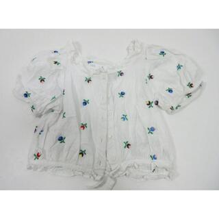 ザラキッズ(ZARA KIDS)のZARA・ザラキッズ・子供服・ブラウス・白×お花刺繍・サイズ６・１１６・美品(ブラウス)