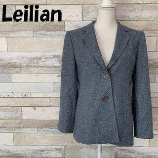レリアン(leilian)のレリアン シルク混 テーラードジャケット ツイード ステッチ サイズ11(テーラードジャケット)