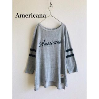 アメリカーナ(AMERICANA)のアメリカーナ　シャツ　カットソー　ロンT グレー(Tシャツ/カットソー(七分/長袖))