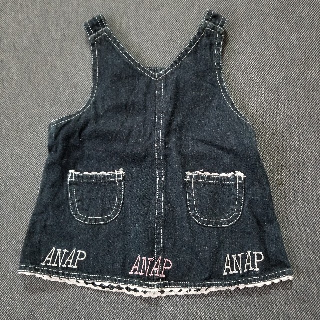 ANAP(アナップ)の最終値下げセール！　デニム　サロペットスカート　70　ANAP キッズ/ベビー/マタニティのベビー服(~85cm)(スカート)の商品写真