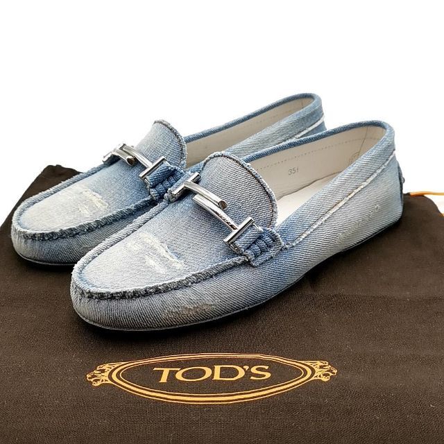 超美品 トッズ TOD'S ドライビングシューズ デニム 03-22030904