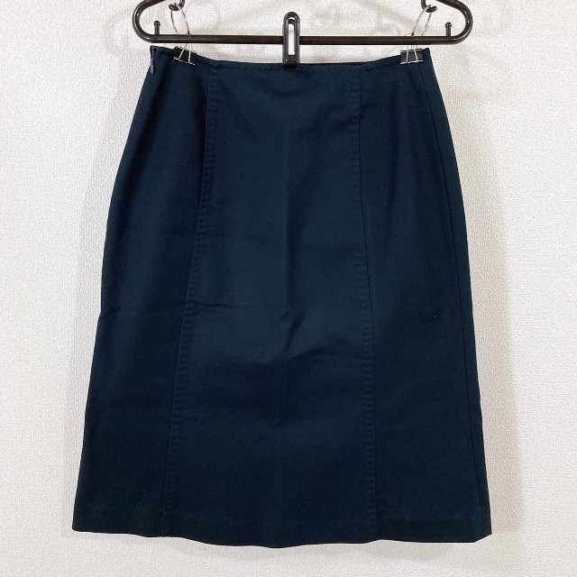 MICHEL KLEIN(ミッシェルクラン)の膝丈スカート MICHEL KLEIN ミシェルクラン 台形 ネイビー レディースのスカート(ひざ丈スカート)の商品写真