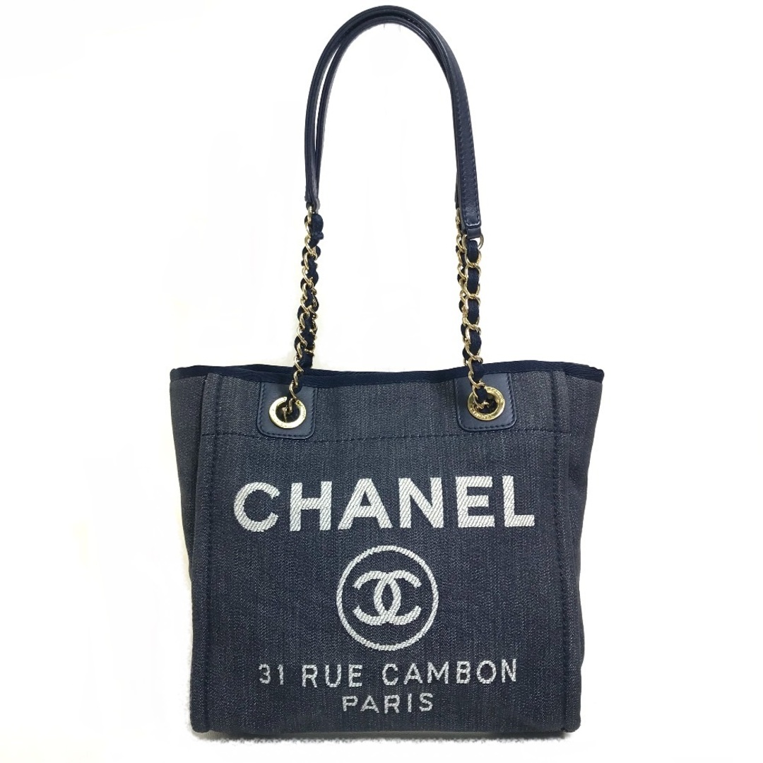 シャネル CHANEL ドーヴィルPM A66939 ココマーク CC ロゴ カバン チェーン ショルダーバッグ デニム インディゴブルー