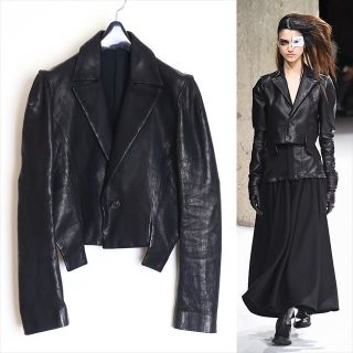 ヨウジヤマモト(Yohji Yamamoto)のヨウジヤマモト18AWレザージャケット1リミフゥ ワイズ ピンク系列(テーラードジャケット)