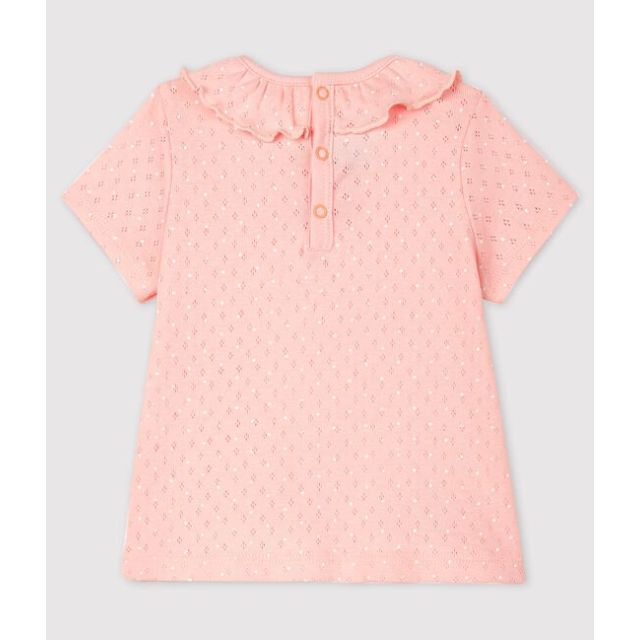 PETIT BATEAU(プチバトー)のsara様専用　18m 針抜き半袖カットソー　ピンク キッズ/ベビー/マタニティのベビー服(~85cm)(Ｔシャツ)の商品写真