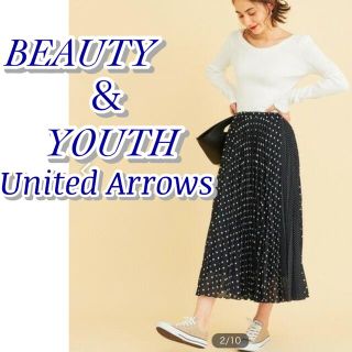 ビューティアンドユースユナイテッドアローズ(BEAUTY&YOUTH UNITED ARROWS)のBY ドットスカート プリーツスカート ロングスカート フレアスカート(ロングスカート)