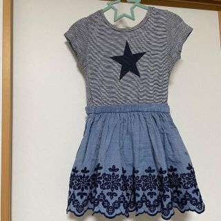 ネクスト(NEXT)のnext☆ネクスト　お花刺繍デザインワンピース　98cm 2-3歳　綿素材(ワンピース)