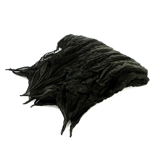 イッセイミヤケ ISSEY MIYAKE ストール シワ加工 黒 - mirror-clothing.com