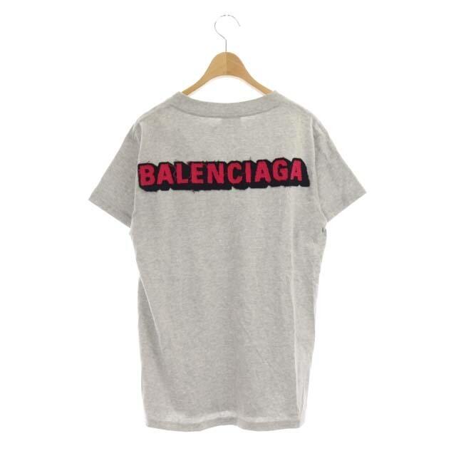 バレンシアガ BALENCIAGA バックロゴTシャツ カットソー 杢グレー45cm着丈