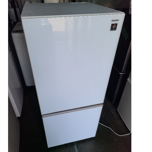 152L 21年製 どっちも付け替えドア シャープ冷凍冷蔵庫横縞模様 - 6