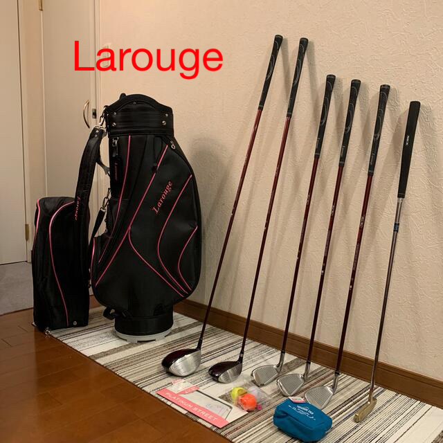 初心者レディースゴルフハーフセット💕Larougeセット綺麗なバッグ付の ...