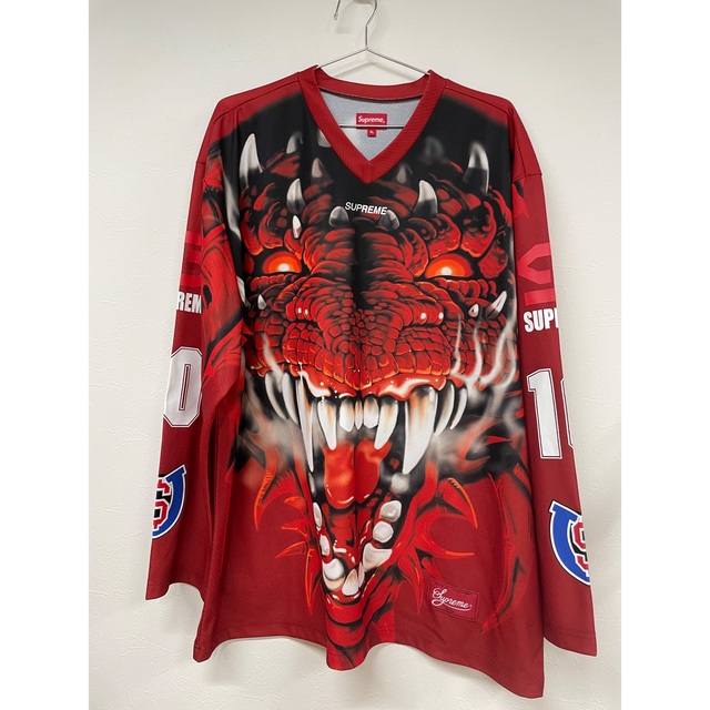 Supreme(シュプリーム)のSupreme Dragon Hockey Jersey Red XL メンズのトップス(Tシャツ/カットソー(七分/長袖))の商品写真