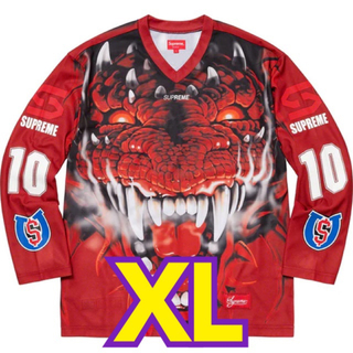 シュプリーム(Supreme)のSupreme Dragon Hockey Jersey Red XL(Tシャツ/カットソー(七分/長袖))