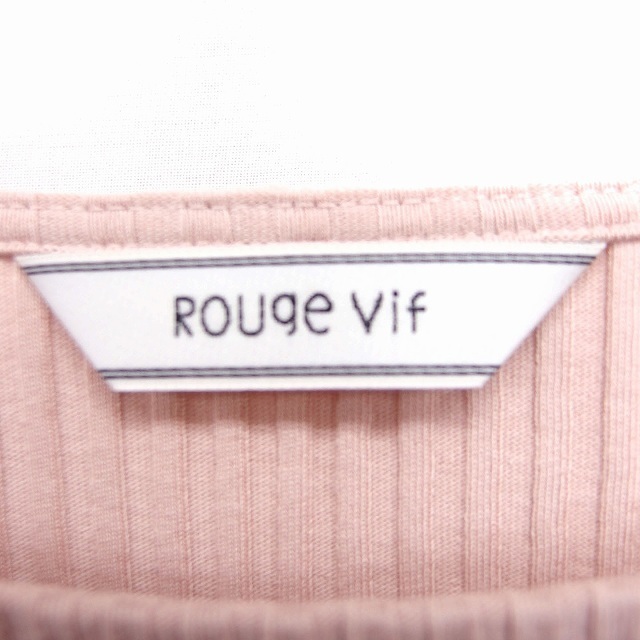 Rouge vif(ルージュヴィフ)のルージュヴィフ Rouge vif カットソー Tシャツ リブ 七分袖 無地 レディースのトップス(その他)の商品写真