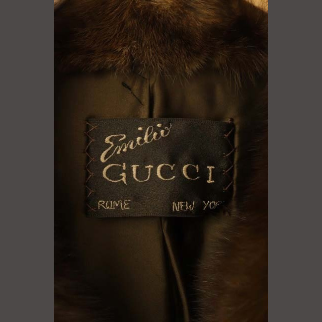 Gucci(グッチ)のグッチ 毛皮コート アウター ロング セーブルファー シェアード 茶 ブラウン レディースのジャケット/アウター(毛皮/ファーコート)の商品写真