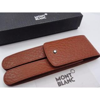 モンブラン(MONTBLANC)の未使用品！金運を呼ぶレアなリッチブラウン！GLOVE本革製ペンポーチ★モンブラン(ペン/マーカー)