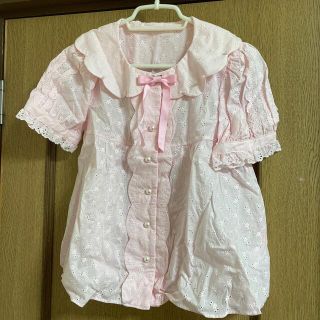 アンジェリックプリティー(Angelic Pretty)のアンジェリックプリティ  ブラウス　半袖　ピンク(シャツ/ブラウス(半袖/袖なし))