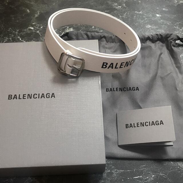 Balenciaga(バレンシアガ)のバレンシアガ ロゴベルト★85サイズ ユニセックス プレゼント ギフト ホワイト メンズのファッション小物(ベルト)の商品写真