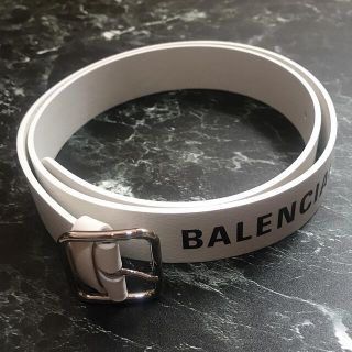 75サイズ Balenciaga ロゴ ベルト シルバー