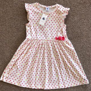 プチバトー(PETIT BATEAU)のご専用☆プチバトー 水玉白ワンピース8A(ワンピース)