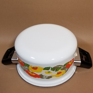 昭和 レトロ ホーロー鍋 未使用品 サンコーウェアー 琺瑯 両手鍋 古い 